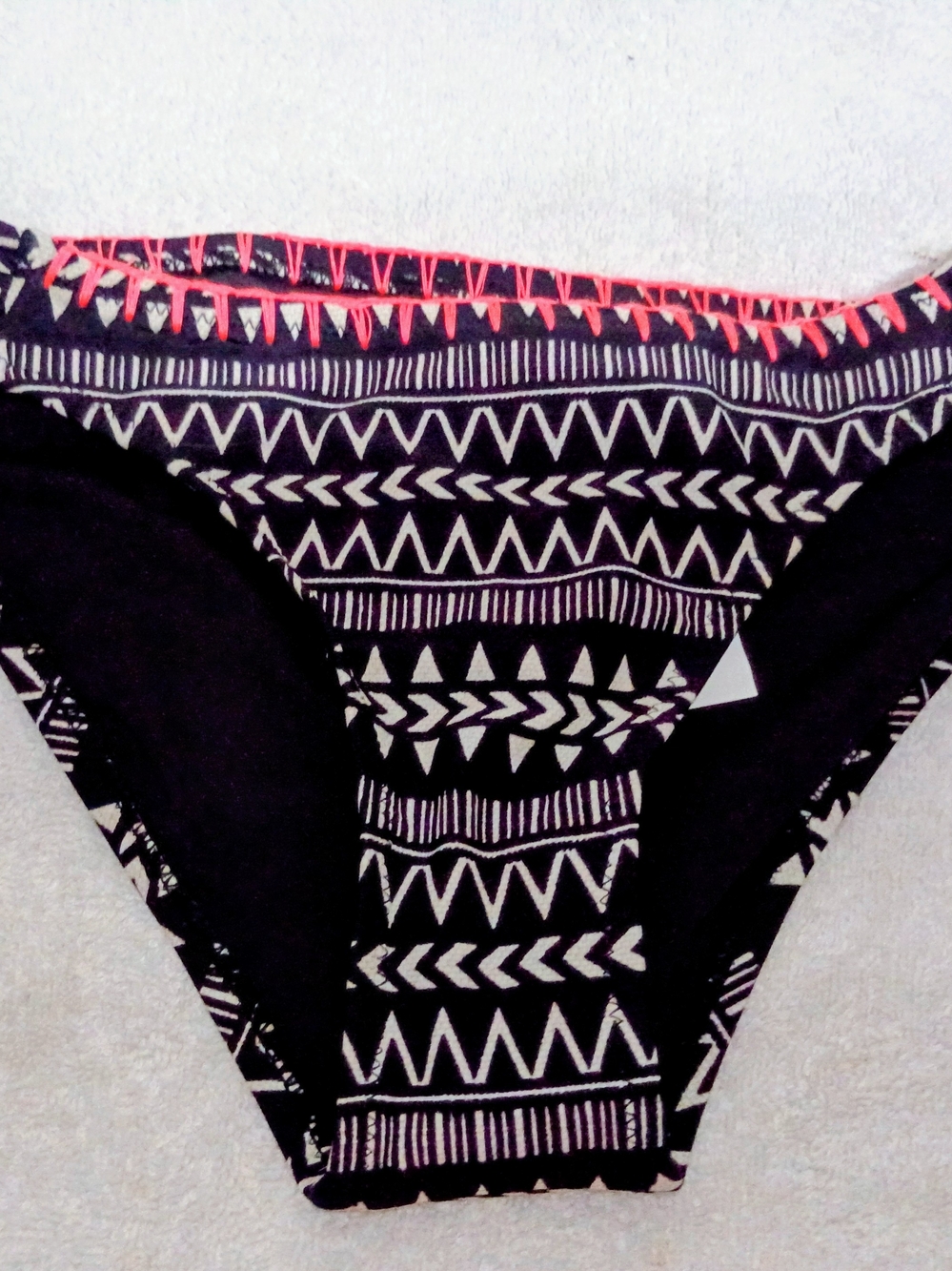 Volcom Black and White Tribal Print Bikini Bottom